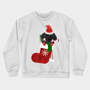 Cute Black Lab Puppy Christmas Stocking Crewneck Sweatshirt